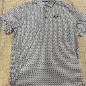 Cutter & Buck Maroon and White Patterned Polo